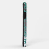 DAMASK GEM MONOGRAM blauw wit Case-Mate iPhone Case (Achterkant/rechts)