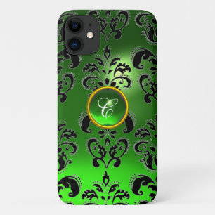 DAMASK GEM MONOGRAM Emerald Green iPhone 11 Hoesje