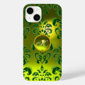 DAMASK GEM MONOGRAM geel groen Case-Mate iPhone Case (Achterkant)