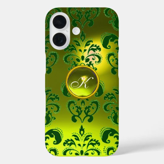 DAMASK GEM MONOGRAM geel groen Case-Mate iPhone Case (Achterkant)