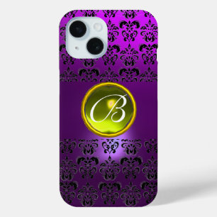 DAMASK GEM MONOGRAM Geel paars