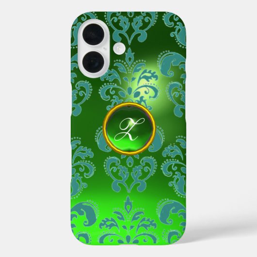 DAMASK GEM MONOGRAM green Case-Mate iPhone Case (Achterkant)