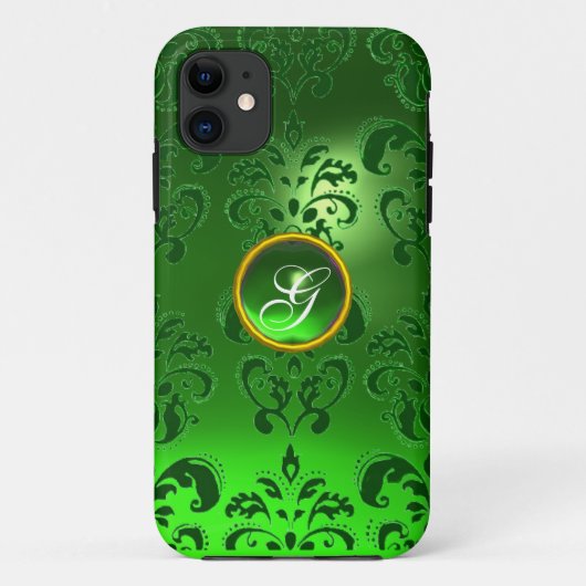 DAMASK GEM MONOGRAM green Case-Mate iPhone Case (Achterkant)