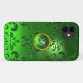 DAMASK GEM MONOGRAM green Case-Mate iPhone Case (Achterkant (horizontaal))