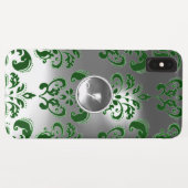 DAMASK GEM MONOGRAM green white Case-Mate iPhone Case (Achterkant (horizontaal))