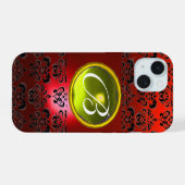 DAMASK GEM MONOGRAM Jaune rouge (Verso Horizontal)