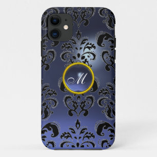 DAMASK GEM MONOGRAM paars donker iPhone 11 Hoesje