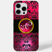DAMASK GEM MONOGRAM Pink Red Ruby Case-Mate iPhone Case (Achterkant)