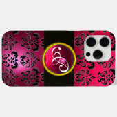 DAMASK GEM MONOGRAM Pink Red Ruby Case-Mate iPhone Case (Achterkant (horizontaal))