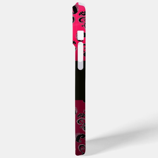 DAMASK GEM MONOGRAM Pink Red Ruby Case-Mate iPhone Case (Achterkant / Links)