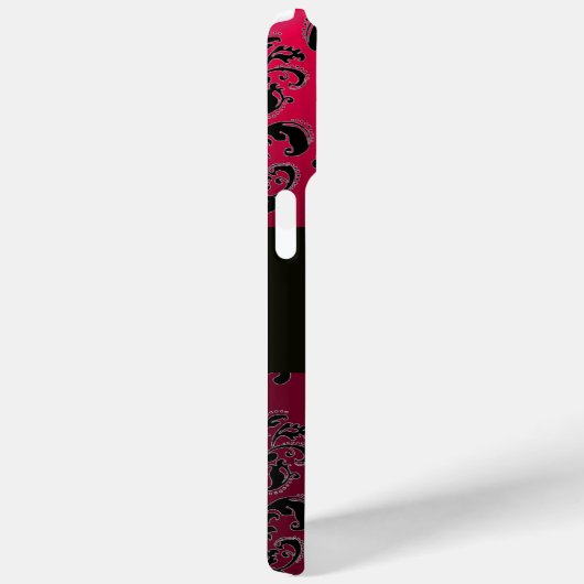 DAMASK GEM MONOGRAM Pink Red Ruby Case-Mate iPhone Case (Achterkant / Rechts)