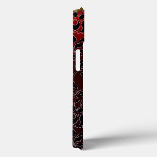 DAMASK GEM MONOGRAM Red Burgundy Black Case-Mate iPhone Case (Achterkant / Rechts)