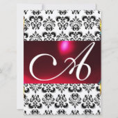 DAMASK GEM MONOGRAM rood bordeaux wit Kaart (Voorkant)