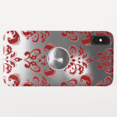 DAMASK GEM MONOGRAM rood wit Case-Mate iPhone Case (Achterkant (horizontaal))