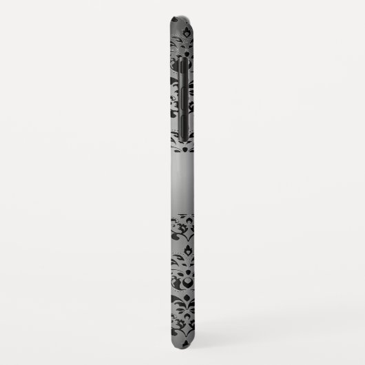 DAMASK GEM MONOGRAM wit zwart blauw Case-Mate iPhone Case (Achterkant/links)