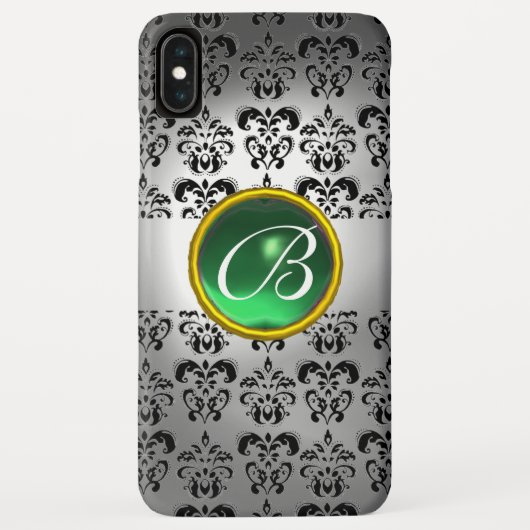 DAMASK GEM MONOGRAM wit zwart groen Case-Mate iPhone Case (Achterkant)