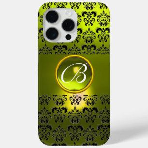 DAMASK GEM MONOGRAM Yellow iPhone 15 Pro Max Hoesje