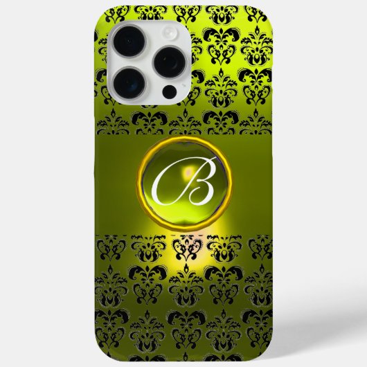 DAMASK GEM MONOGRAM Yellow Case-Mate iPhone Case (Achterkant)