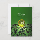 DAMASK GEM PIERRE MONOGRAM Jaune Vert Rsvp (Devant)