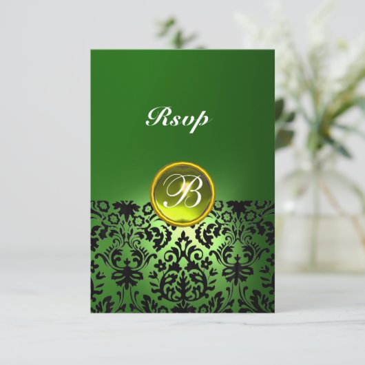 DAMASK GEM PIERRE MONOGRAM Jaune Vert Rsvp (Debout devant)