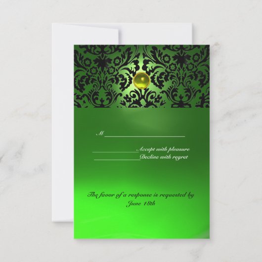 DAMASK GEM PIERRE MONOGRAM Jaune Vert Rsvp (Dos)