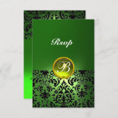 DAMASK GEM PIERRE MONOGRAM Jaune Vert Rsvp (Devant / Derrière)