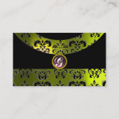 DAMASK GEM STONE MONOGRAM, 2 topaz, violet Visitekaartje (Achterkant)