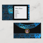 DAMASK GEM STONE MONOGRAM, 2 topaz, violet Visitekaartje (Voorkant / Achterkant)