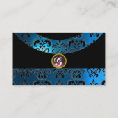 DAMASK GEM STONE MONOGRAM, 2 topaz, violet Visitekaartje (Achterkant)