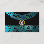 DAMASK GEM STONE MONOGRAM, 2 topaz, violet Visitekaartje (Achterkant)