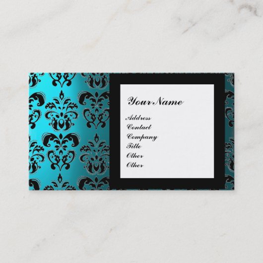 DAMASK GEM STONE MONOGRAM, 2 topaz, violet Visitekaartje (Voorkant)