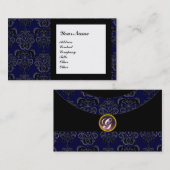 DAMASK GEM STONE MONOGRAM, 2 topaz, violet Visitekaartje (Voorkant / Achterkant)
