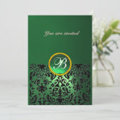DAMASK GEM STONE MONOGRAM jade green Kaart (Staand voorkant)