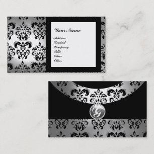 DAMASK GEM STONE MONOGRAM wit kristal Visitekaartje
