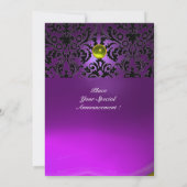 DAMASK GEM STONE MONOGRAM yellow paars Kaart (Achterkant)