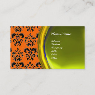 DAMASK GEM STONE MONOGRAM, yellow topaz, violet Visitekaartje