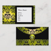 DAMASK GEM STONE MONOGRAM yellow Visitekaartje (Voorkant / Achterkant)