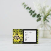 DAMASK GEM STONE MONOGRAM yellow Visitekaartje (Staand voorkant)