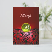 DAMASK GEMME PIERRE MONOGRAMME  Jaune Rouge Rsvp (Debout devant)