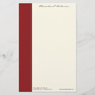  Damask Gepersonaliseerd Red Designer Stationery Briefpapier