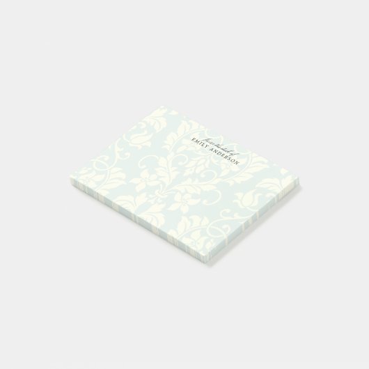  Damask gepersonaliseerde naam Post-it® Notes (Schuin)