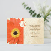  Damask Gerber Wedding Reception Kaart (Staand voorkant)