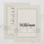 Damask Girls eerste communie uitnodiging (Voorkant / Achterkant)