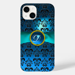 DAMASK GIRLY MONOGRAM Blue Case-Mate iPhone 14 Hoesje