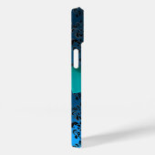 DAMASK GIRLY MONOGRAM Blue Case-Mate iPhone Case (Achterkant / Rechts)