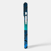 DAMASK GIRLY MONOGRAM Blue Case-Mate iPhone Case (Achterkant / Links)