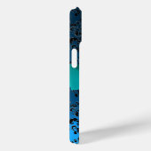 DAMASK GIRLY MONOGRAM Blue Case-Mate iPhone Case (Achterkant / Rechts)