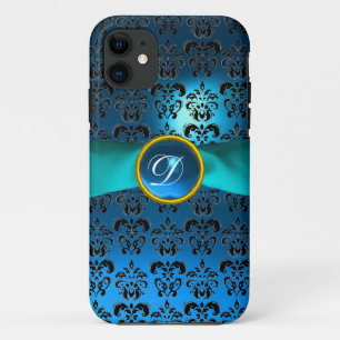 DAMASK GIRLY MONOGRAM Blue iPhone 11 Hoesje