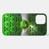 DAMASK GIRLY MONOGRAM green white lbon Case-Mate iPhone Case (Achterkant (horizontaal))