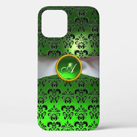 DAMASK GIRLY MONOGRAM green white lbon Case-Mate iPhone Case (Achterkant)